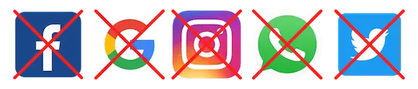 Logo redes tachados